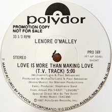 Load image into Gallery viewer, Lenore O&#39;Malley : Love Is More Than Making Love (12&quot;, Promo)