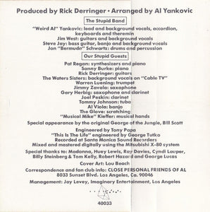 "Weird Al" Yankovic : Dare To Be Stupid (Cass, Album, Dol)