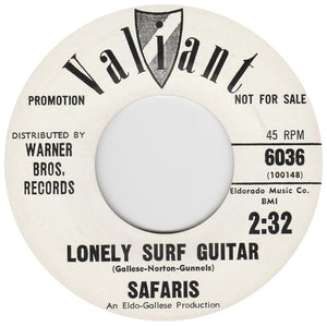 The Safaris (3) : Lonely Surf Guitar / Kick Out (7", Single, Promo)