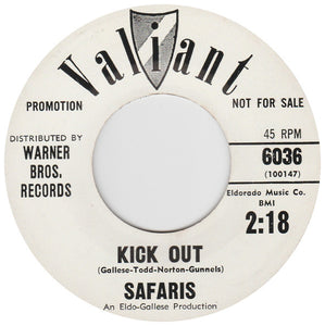 The Safaris (3) : Lonely Surf Guitar / Kick Out (7", Single, Promo)