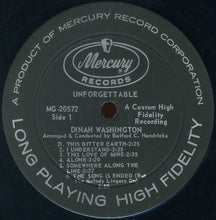 Load image into Gallery viewer, Dinah Washington : Unforgettable (LP, Album, Mono)