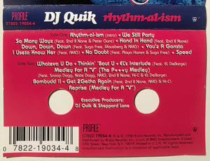 DJ Quik : Rhythm-Al-Ism (Over 70 Minutes Of Commercial-Free Music) (Cass, Album, Son)