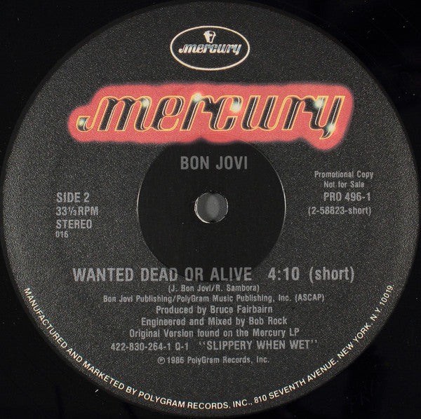 Bon Jovi - Wanted Dead or Alive - Vinil Store