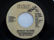 Load image into Gallery viewer, Rick Springfield : Affair Of The Heart (7", Single, Mono, Promo)