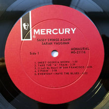 Load image into Gallery viewer, Sarah Vaughan : Sassy Swings Again (LP, Mono)