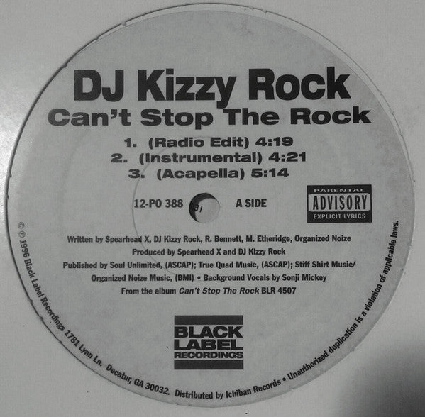 DJ Kizzy Rock : Can't Stop The Rock (12