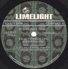 Load image into Gallery viewer, The Oscar Peterson Trio : With Respect To Nat (7", Album)