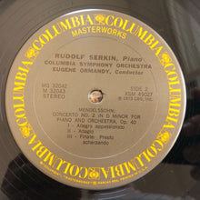 Load image into Gallery viewer, Rudolf Serkin, Felix Mendelssohn-Bartholdy, Robert Schumann, Eugene Ormandy, The Philadelphia Orchestra, Columbia Symphony Orchestra : Romantic Showpieces For Piano And Orchestra Mendelssohn: Piano Concertos Nos. 1 And 2; Capriccio Brillante Schumann: Piano Concerto; Introduction And Allegro (2xLP, Comp, Gat)
