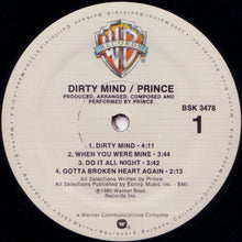 Load image into Gallery viewer, Prince : Dirty Mind (LP, Album, Win)