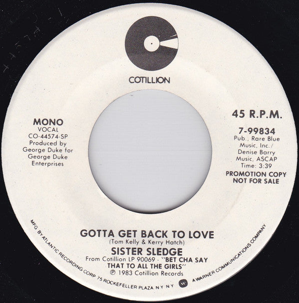 Sister Sledge : Gotta Get Back To Love (7