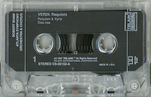 Giuseppe Verdi, Robert Shaw, Atlanta Symphony Orchestra And Atlanta Symphony Chorus, Susan Dunn, Diane Curry, Jerry Hadley, Paul Plishka : Requiem (Cass)