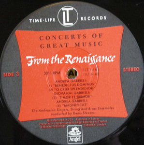 Dieterich Buxtehude, William Byrd, Girolamo Frescobaldi, Giovanni Gabrieli, Andrea Gabrieli, Carlo Gesualdo, Roland de Lassus, Jean-Baptiste Lully, Claudio Monteverdi, Giovanni Pierluigi da Palestrina, Heinrich Schütz, Thomas Tallis : From The Renaissance - Concert (5xLP, Album, Comp, Box)