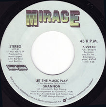 Load image into Gallery viewer, Shannon : Let The Music Play (7", RE, SP)