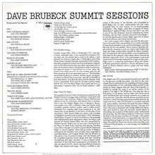 Load image into Gallery viewer, Dave Brubeck - Summit Sessions (LP, Album, RE) (VG+)