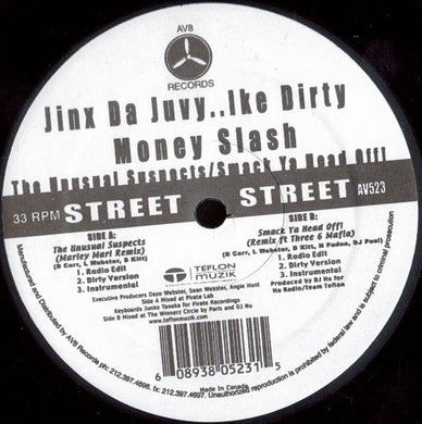 Jinx Da Juvy : The Unusual Suspects (Marley Marl Remix) / Smack Ya Head Off! (Remix) (12