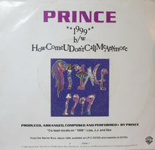 Load image into Gallery viewer, Prince : 1999 (7&quot;, Single, Win)