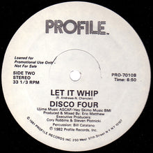 Load image into Gallery viewer, Disco Four : Whip Rap / Let It Whip (12&quot;, Promo)