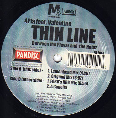 4Pla Featuring Valentino (33) : Thin Line (Between The Playaz And The Hataz) (12