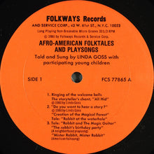 Load image into Gallery viewer, Linda Goss : Afro-American Tales &amp; Games (LP)