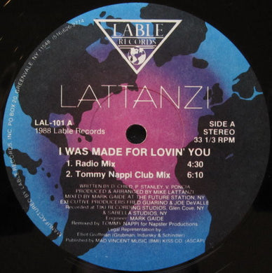 Michael Lattanzi : I Was Made For Loving You (12