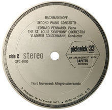 Load image into Gallery viewer, Sergei Vasilyevich Rachmaninoff, Leonard Pennario, Saint Louis Symphony Orchestra Conducted By Vladimir Golschmann : Second Piano Concerto (LP, Album, RP)