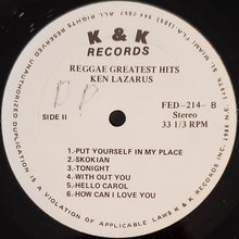 Load image into Gallery viewer, Ken Lazarus : Reggae Greatest Hits (LP, RE)
