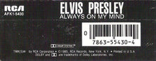 Load image into Gallery viewer, Elvis Presley : Always On My Mind (Cass, Comp)