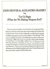 Load image into Gallery viewer, John Denver : Let Us Begin (What Are We Making Weapons For?) (7", Promo)