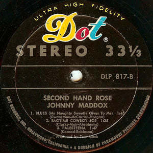 Johnny Maddox (2) : Second Hand Rose (7", Jukebox)