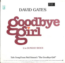 Load image into Gallery viewer, David Gates : Goodbye Girl / Sunday Rider (7", Single)