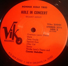 Load image into Gallery viewer, Ronnie Kole Trio : Kole In Concert (LP)