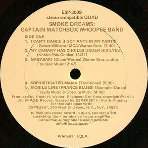 Captain Matchbox Whoopee Band : Smoke Dreams (LP, Album, Quad)