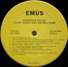 Load image into Gallery viewer, Joe Williams / Count Basie : Memories Ad-Lib (LP, Album)