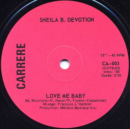 Sheila & B. Devotion : Love Me Baby (12