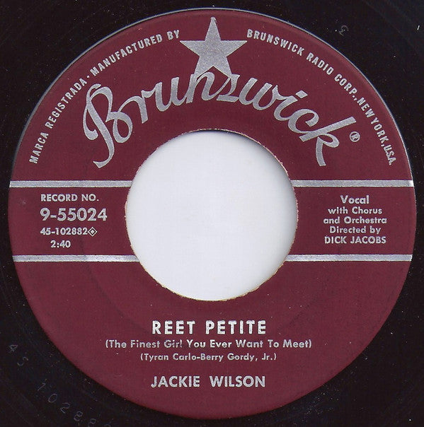 Jackie Wilson : Reet Petite (The Finest Girl You Ever Want To Meet) / By The Light Of The Silvery Moon (7