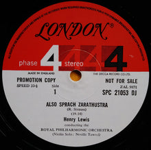 Load image into Gallery viewer, Richard Strauss - Henry Lewis Conducting The Royal Philharmonic Orchestra : Also Sprach Zarathustra (LP, Album, Promo, Gat)