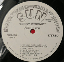 Load image into Gallery viewer, Charlie Rich : Lonely Weekends (LP, Comp, Promo)