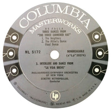 Load image into Gallery viewer, Manuel De Falla / Robert Casadesus, The New York Philharmonic Orchestra, Dimitri Mitropoulos : Nights In The Gardens Of Spain (LP)