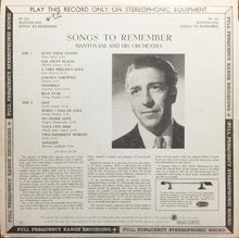 Load image into Gallery viewer, Mantovani And His Orchestra : Songs To Remember (LP)