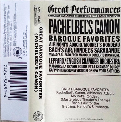 Johann Pachelbel / Tomaso Albinoni / Jean-Joseph Mouret / Johann Sebastian Bach / Georg Friedrich Händel - Raymond Leppard, English Chamber Orchestra : Pachelbel's Canon (Baroque Favorites) (Cass, Comp)