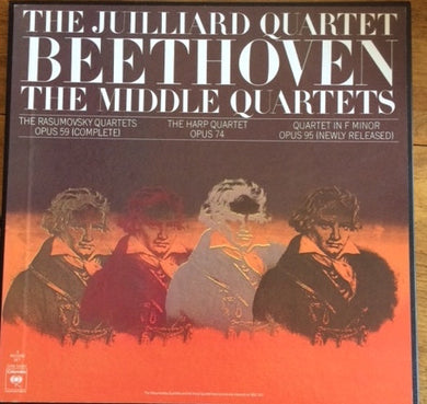 Juilliard String Quartet, Ludwig van Beethoven : The Middle Quartets (3xLP, Album, RE, RP + Box)