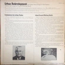 Load image into Gallery viewer, Francis Whiting Hatch : Urban Redevelopment And Other Swan Songs Of Old Boston (LP, Album)