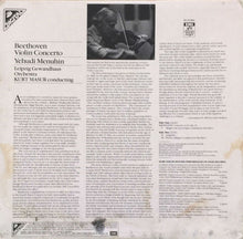 Load image into Gallery viewer, Yehudi Menuhin, Kurt Masur, Gewandhausorchester Leipzig, Ludwig van Beethoven : Violin Concerto (LP, Club)