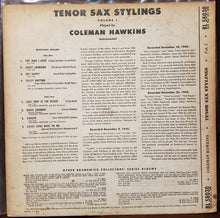 Load image into Gallery viewer, Coleman Hawkins : Tenor Sax Stylings, Vol. 1 (10", Comp)
