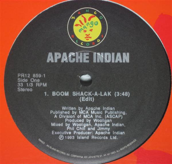 Apache Indian : Boom Shack-A-Lak (12