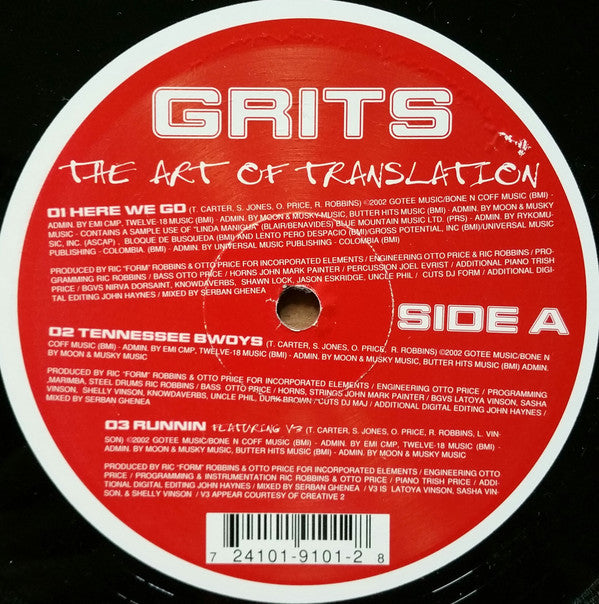 Grits : Here We Go / Tennessee Bwoys / Runnin (12