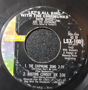 David Seville And The Chipmunks : Let's All Sing With The Chipmunks (7", EP)