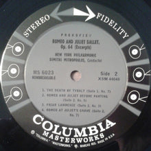 Load image into Gallery viewer, The New York Philharmonic Orchestra Conducted By Dimitri Mitropoulos : Prokofiev Romeo And Juliet Ballet Suite (LP, Promo)