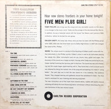 Load image into Gallery viewer, Teddy Phillips And His Orchestra With Colleen Lovett : Five Men + One Girl, Hear New Stereo Frontiers In Your Home Tonight (LP, Album)
