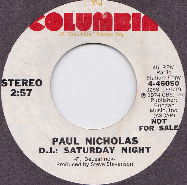 Paul Nicholas : D.J.: Saturday Night (7